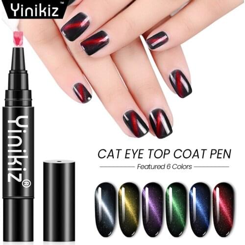 Yinikiz 3D Magnet Cat Eyes Gel Pen Nail Polish Long Lasting UV LED Gel Polish Cats Eye Gel Lacquers Nail Pens
