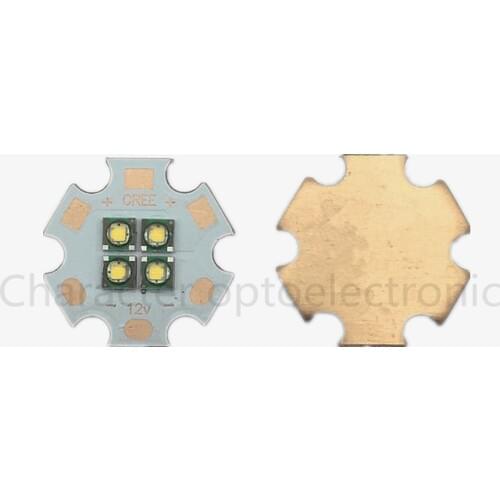 1pcs Cree XPE 4Chip 3V/6V/12V LED Warm white 3000-3500k Emitter instead of MCE XML LED with 20MM Cooper PCB