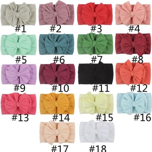 20pc Baby Jacquard Solid Color Bowknot Nylon Hairband Infant Baby Cute Fashion Headband Headwear Accessories
