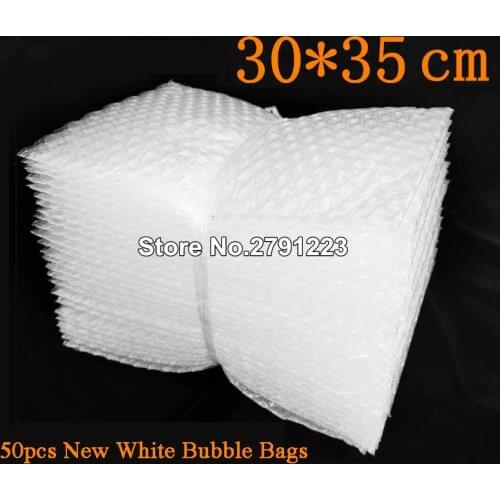 50pcs New White Bubble Bags 30*35cm Transparent Paded Envelopes Wrap Air Bags Pouches Packaging PE Mailer Packing