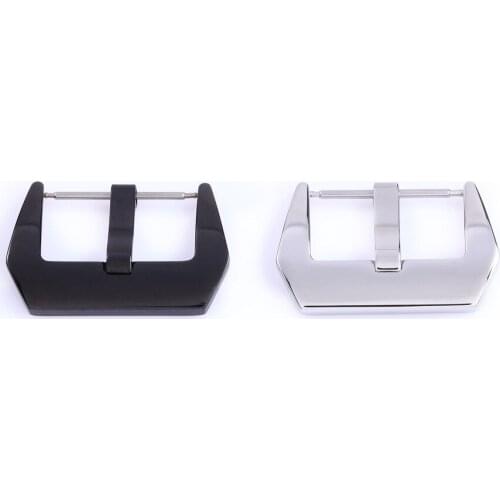 50pcs per lot 304 Brush Stainless Steel Pre-v Watch Buckle Black Sivler 18mm-26mm