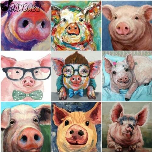 Abstract Animal Pig Diamond Painting 5D Diy Wall Art Painted Pig Diamond Embroidery Inlaid Home Room Decoration Accessories Gift