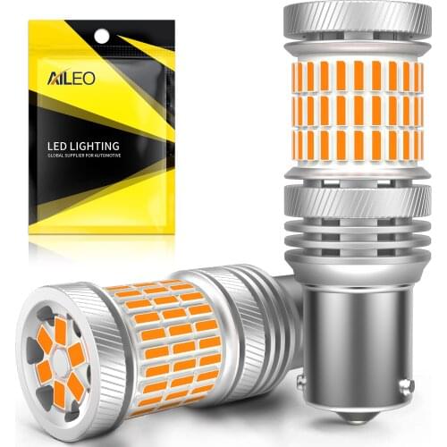 AILEO 2pcs BA15S LED Bulb P21W BAU15S PY21W Light Canbus No Hyper Flash Error Auto Turn Signal Lamp Brake Backup Light