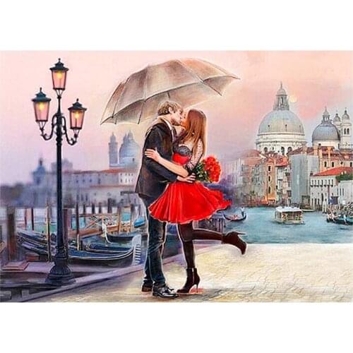 5D DIY Diamond Painting Lovers under the umbrella Full Drill Cross Stitch Diamond Embroidery Mosaic Home Decor Handmade Gift