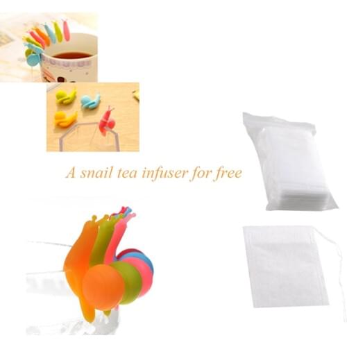 Biodegradable Tea Bag 100PCS/Lot Empty Bags 6x 8cm Multi-used Paper Bags and Snail Infuser Tea & Coffee Accessories in Kitchen