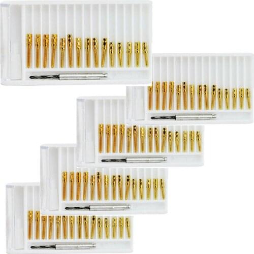 Cesoon 15Pcs/Box 24K Gold Dental Screw Posts Drills Kits Refills Plated Tapered Front/Back Teeth