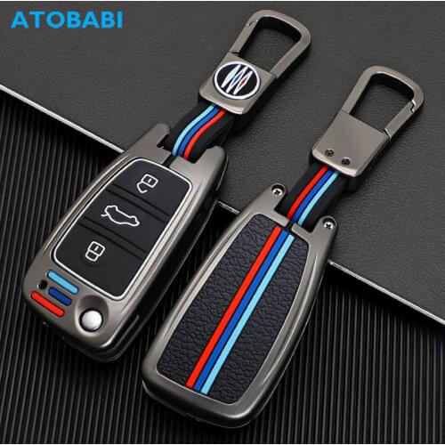 Zinc Alloy Car Key Cases 3 Buttons Folding Remote Control Fobs Shell Protector Cover For Audi A1 A3 A6 Q2 Q3 Q7 TT S3 S6 RS3 RS6