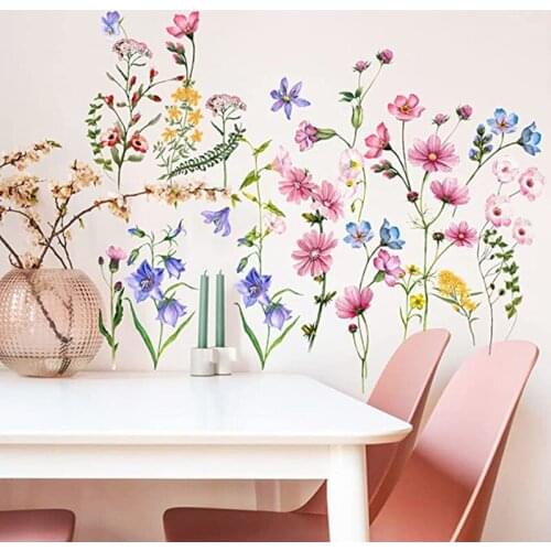 Flower Grass Wall Stickers Art Decal Mural Wall Background DIY Decor Home Decoration Wall Background Decor Kid Sticker 35x50CM