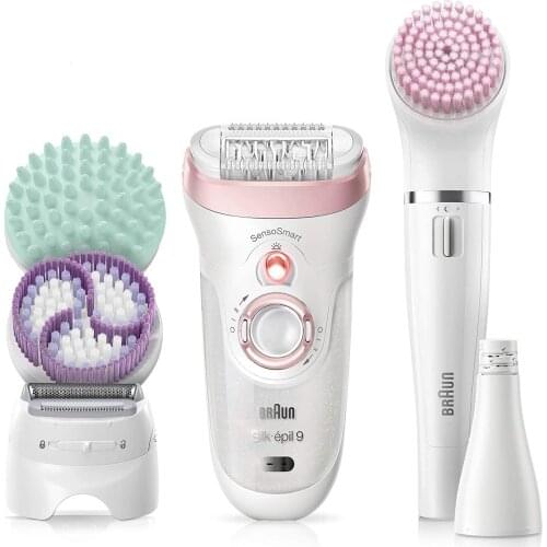 Braun Silk-épil Beauty Set 9 9-985 Deluxe 7-in-1 Cordless Wet & Dry Hair Removal Epilator