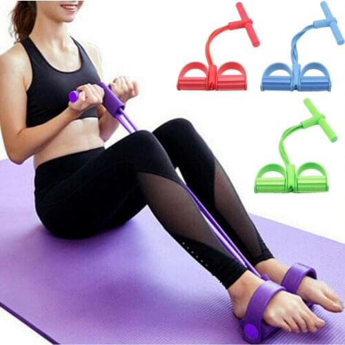 Yoga Pedal Puller Elastic Sit Up Pull Rope with Foot Pedal Tension Resistance Band Abdominal Exerciser Fitness Equipment