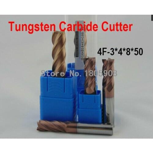 HRC60 4F-3.0*4*8*50 cnc cutter tool tungsten alloy milling cutter