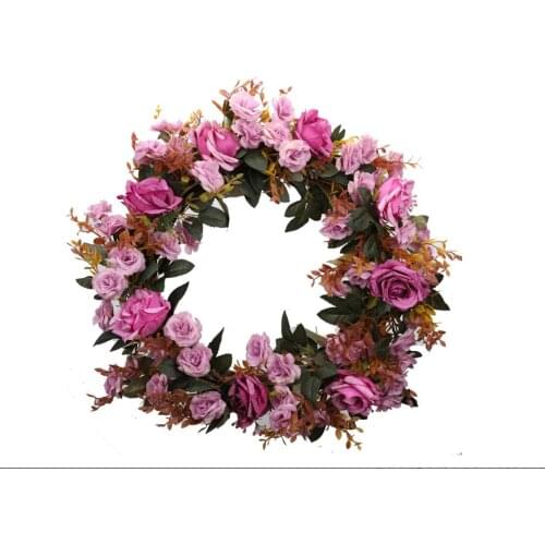 50cm simulation wreath Christmas hanging ornaments door ornaments rose rattan circle accessories Christmas decoration