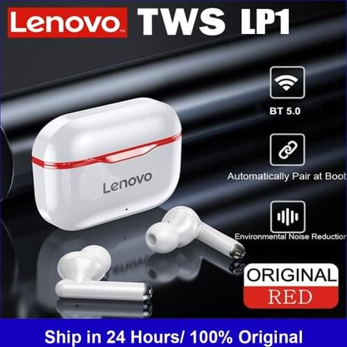 Lenovo LivePods LP1 Wireless Earphone Bluetooth 5.0 Dual Stereo Noise Reduction Bass Touch Control Long Standby 300mAH