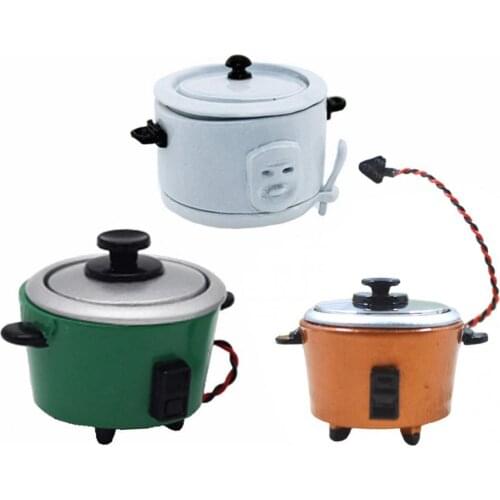 1pc Miniature White Orange Green Rice Cooker Kitchen Accessories Decoration Craft For 1:12 DIY Dollhouse Accessory Kids Toys