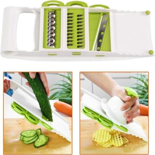 Multifunctional Vegetable Slicer Cheese Graters Fruit Peeler Kitchen Aid with 5 Interchangeable Blades-Grater Kitchen Tool
