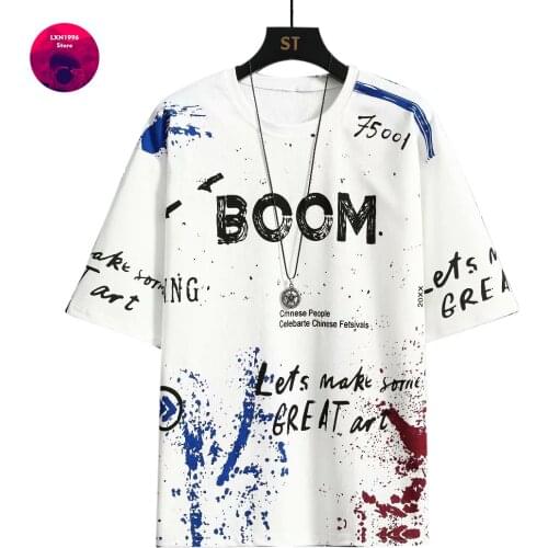 Japanese Style Mens Clothing Tops Summer Harajuku Graphic White Short Sleeve T-shirts Vintage Fashion Branded Streetwear Men