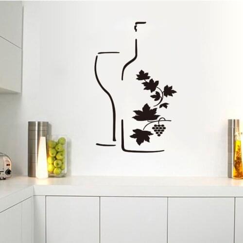 Sticker gourmet wine design vinyl carving wall decals removable wallpaper mural wall art kitchen bar home decoration DD0272