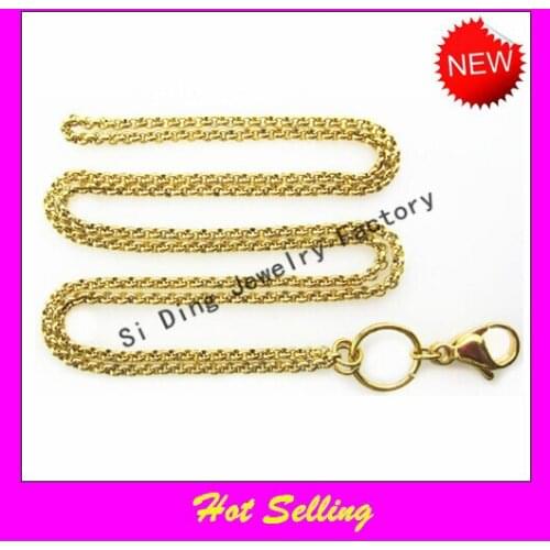 Newest 24 inches stainless steel rolo chain floating lockets chains and necklace gold glass locket chain free shipping