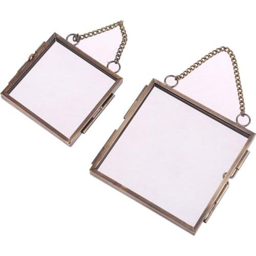 2021 New Glass Metal Photo Picture Frame DIY Hanging Flower Plant Specimen Display Holder