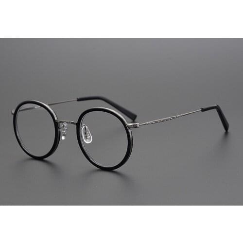 Japanese Handmade Top Quality Round Titanium Glasses Frame Men Retro Eyeglasses Myopia Reading Optical Gafas Oculos De Grau