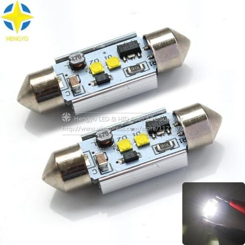 Wholesale 10pieces/lot Canbus led No Error Free C5W 2 Led Festoon Lamps Auto Led License Plate lamps DC12V 36mm 39mm 41mm