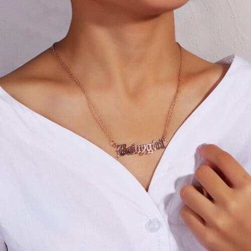 Any Name Necklace Alloy Pendant Letter Babygirl Font Fascinating Pendant Name Necklace