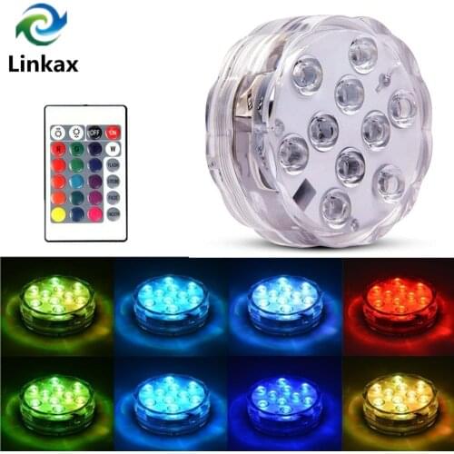 Remote Controlled&Battery Powered RGB Submersible Led Lights Waterproof Ground Pool Light Underwater Vase Hookah Romantic Light