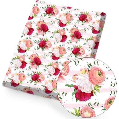 Polyester Cotton Fabric Flower Printed Cloth Sheets Handmade Masks Material DIY Dress Supplies Home Textile Patches 45*145cm 1pc