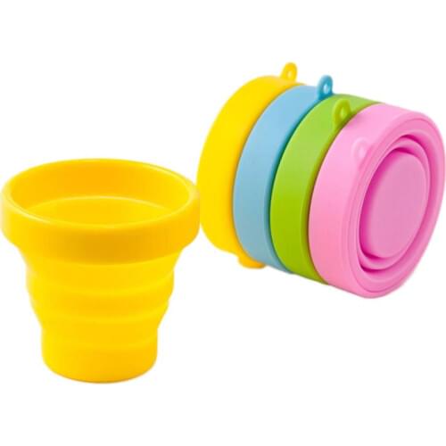 Portable Silicone Folding Cup Candy Color Collapsible Water Drink Cup Outdoor Travel Camping Telescopic Mug Coffee Cup Drinkware