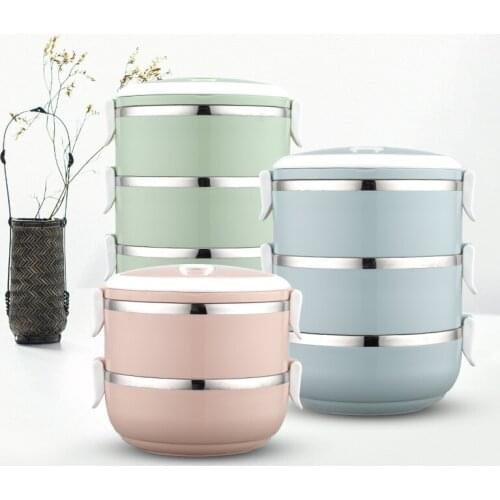 Natural Nordic Design colorful Portable stainless steel lunch box Bento Box combination container for food thermal insulation