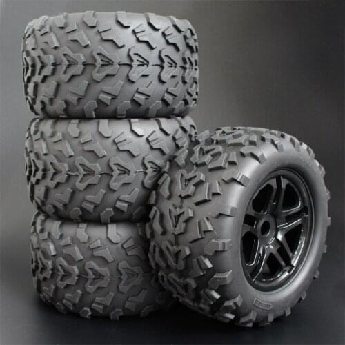 1:8 Scale Bigfoot Truck Rubber Tyre and Rim Wheel with 17mm Hex fit 1/8 HEX RC Off-Road Car Model Accessories