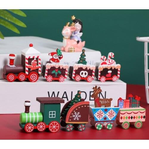 Christmas Decorations For Home Decor Wooden Train Navidad Kids Craft Gift Xmas Ornaments Natale 2021 Noel Santa Claus