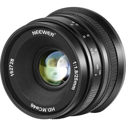 Neewer 25mm f/1.8 Large Aperture Wide Angle Lens Manual Focus APS-C Prime Fixed Lens For Canon EF-M EOS-M Mount Cameras