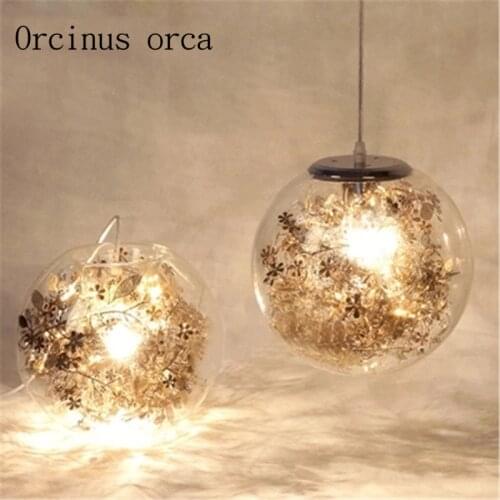 Nordic modern simple living room chandelier creative bedroom dream warm glass chandelier Postage free