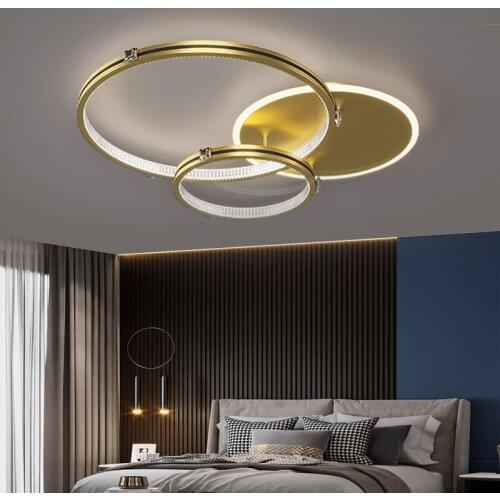 Modern Nordic LED Ceiling Light 3 Layer Round Gold Lamps For Living Dining Room Bedroom Parlor Luminaire Ceiling Decorate
