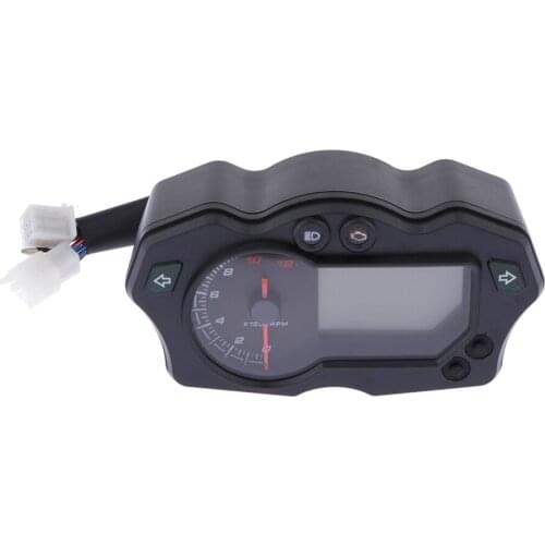 LED Backlight Signal Motorcycle Odometer DC 12V Speedometer Gauge Universal