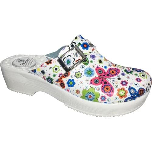 Gantry 11231 Slip-Resistant Outsole Butterfly Patterned Sabo Slippers Hospital İş Slipper
