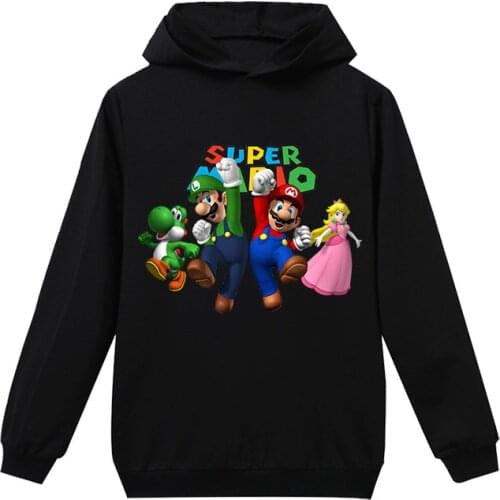 Children Clothing Boys Oversized Hoodie New Classic Games Super Mario Tops Bros Baby Girls Sweatshirt Kids Teen Clothes