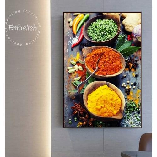Embelish Cuadros Grains Spices Spoon Peppers Kitchen Decor Wall Art Pictures For Living Room HD Canvas Paintings Food Posters