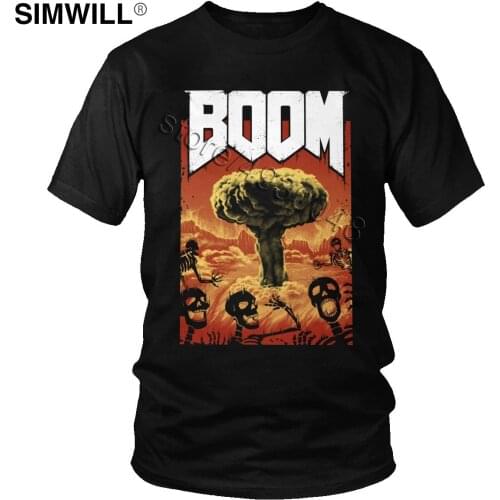 Vintage Boom Tshirt Men Breathable Soft Cotton T Shirts Round Neck Short Sleeved Nuclear Radiation T-shirt Explosion Tee Gift
