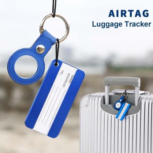 Waterproof Protective Cover PU Leather Location Tracker Protector AirTags Keychain Travel Accessories Luggage Tag Portable Label