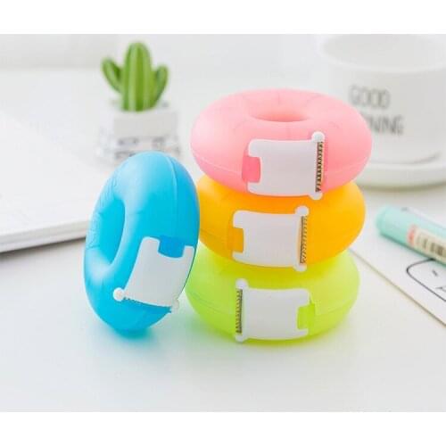 W19 Gift Office Tape DisStationery ser Student Supply Porh35 Donut Tape Invisible Tape Cutter with Small Tape Inside