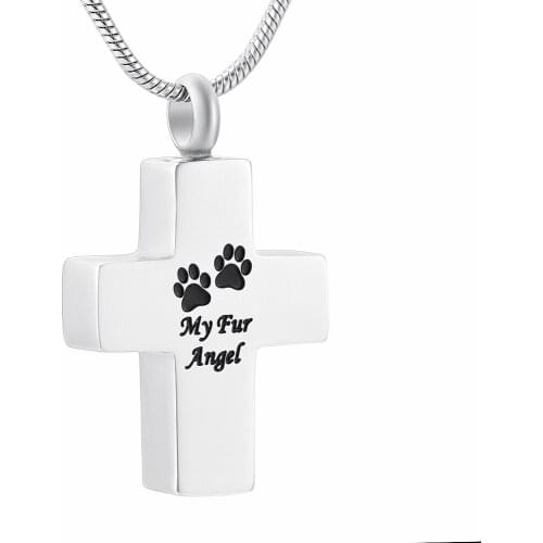 XWJ8134 Free Engraving/ Blank Cross Necklace Men Women Accessories Jewelry Stainless Steel Cremation Urn Pendant for Pet Ashes