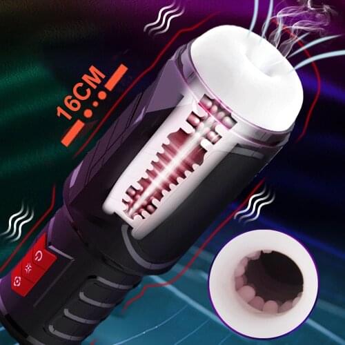 USB Charging Male Masturbation Cup With 7*7 Adjustable Modes Intelligent Voice Aircraft Cup Sex Toys For Men Masturbator