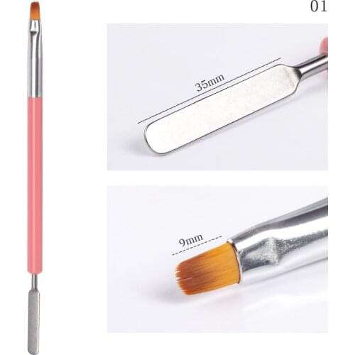 1Pc Nail Drawing Brush Pen Acrylic Double Head UV Gel Polish Nail Quick Extension DIY Design Pink blue Art Tools