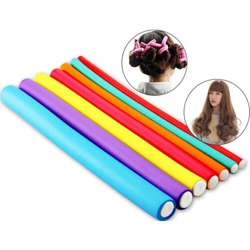 10pcs Magic Flexible Hair Curling Rod Hair Curler Spiral Hair Sticks Soft Foam Bendy Twist Curls Flexi DIY Rollers Styling tools