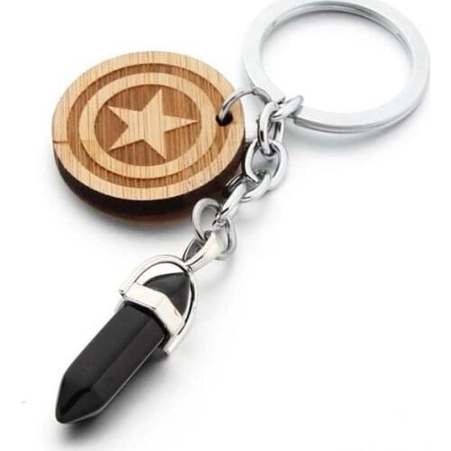 10PCS/Lot butterfly wood Keychain/ Crystal Key Chain Charm Charm Keyring/ Crystal Pendant/Custom Charm Stone Keyring