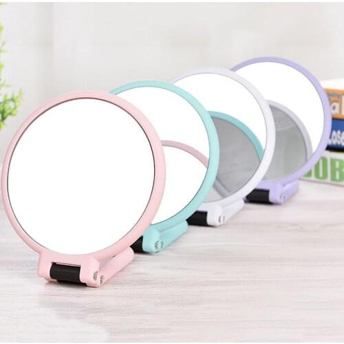10X Portable Double Sided Round Acne Blackhead Magnifying Makeup Handle Mirror