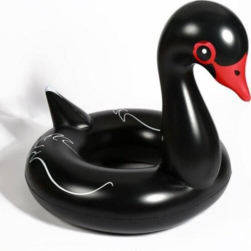 120CM eco-friendly PVC black white swan Inflatable air mattress Floating Adult Pool Party Toys Water Bed Swimming Ring Circle