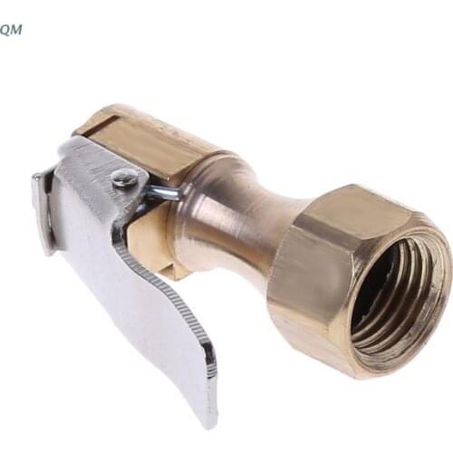 13MF 1PC Tyre Valve Connector Clip-on Car Auto Brass 8mm Tyre Wheel Air Chuck Inflator Pump Valve Clip Clamp Connector Adapter